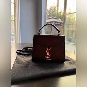 Saint Laurent Cassandra Mini Top Handle Bag – Grain de Poudre Embossed Leather